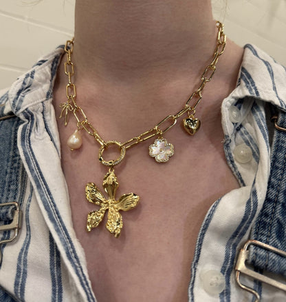 Large and Mini Bubble Heart Charm Pendant | 18K Gold-Filled & Silver