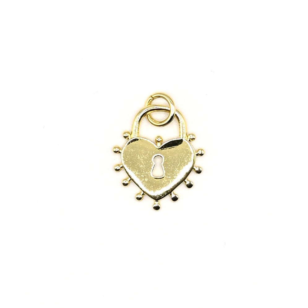 Heart Lock Charm Pendant | 18K Gold-Filled