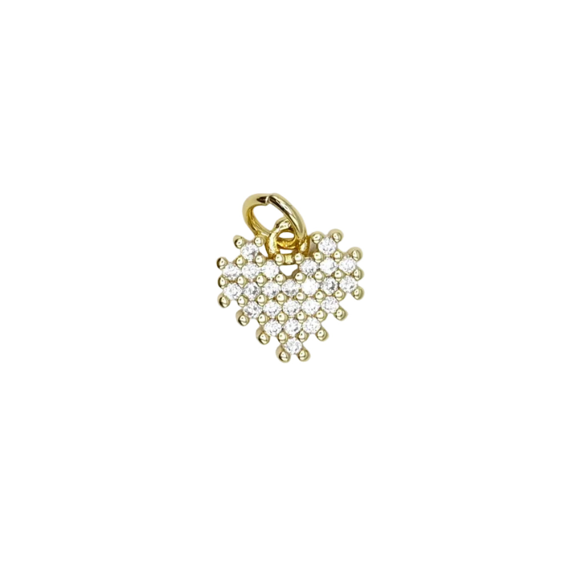 Crystal Heart Charm Pendant | 18K Gold-Filled