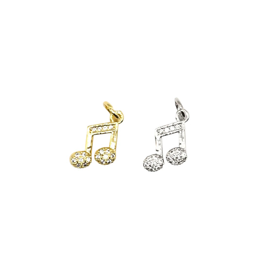 Music Note Charm Pendant | 18K Gold-Filled & Silver Plated