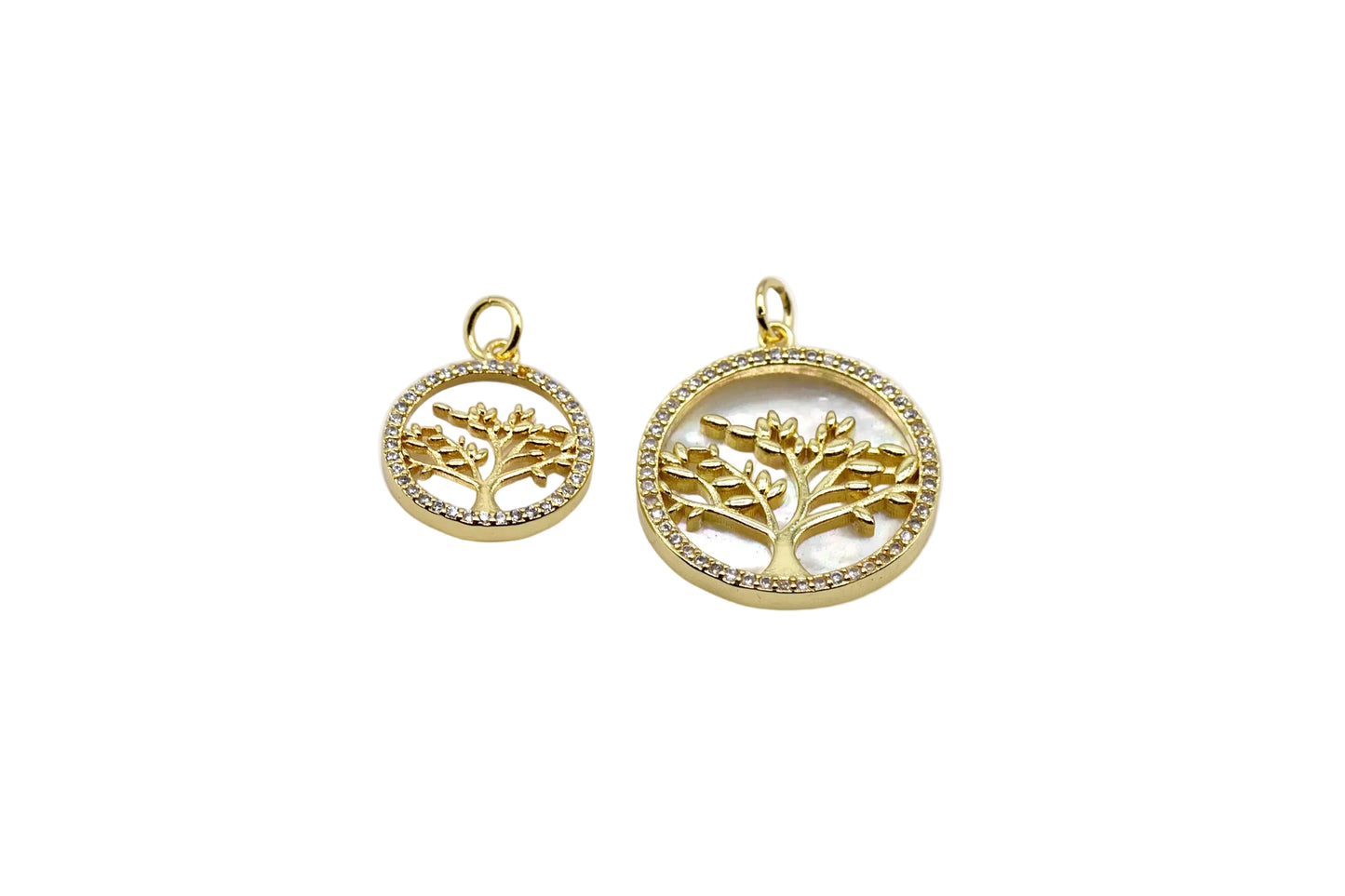 Tree Of Life Mother Of Pearl Charm Pendant | 18K Gold-Filled