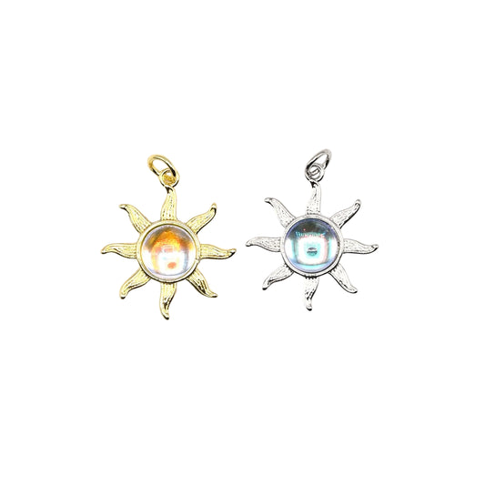 Sunburst Opal Charm | 18K Gold-Filled & Silver Plated