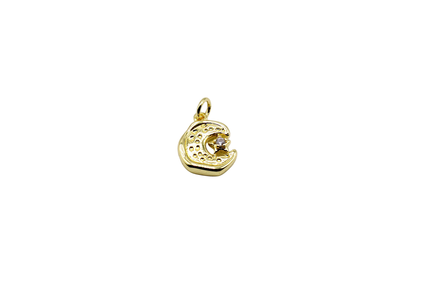 Celestial Crescent Moon Charm | 18K Gold-Filled & Silver Plated