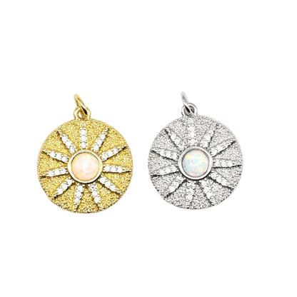 Radiant Opal Sunburst Charm | 18K Gold-Filled