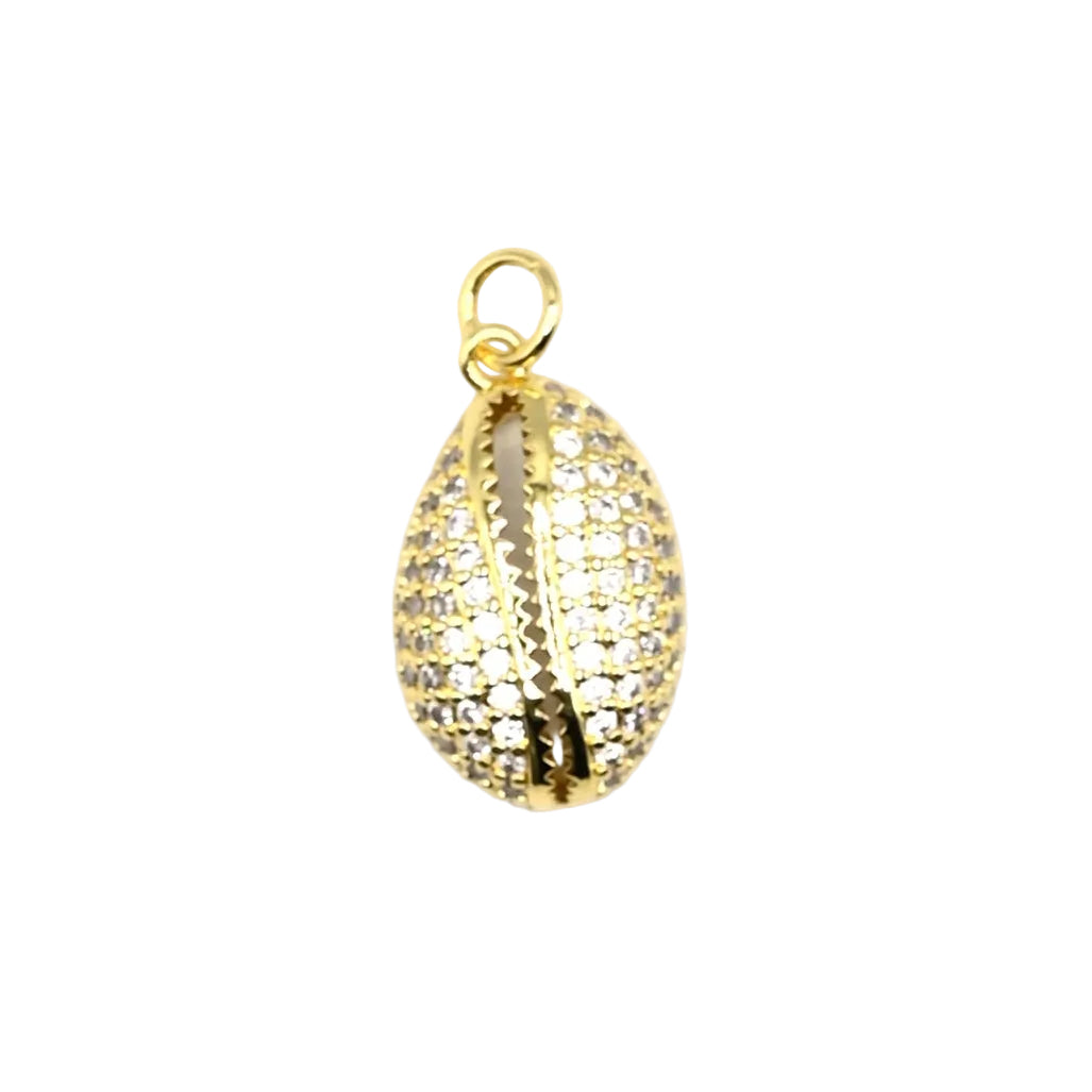Pavé Shell Charm Pendant | 18K Gold-Filled
