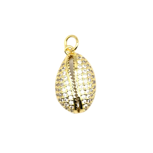 Pavé Shell Charm Pendant | 18K Gold-Filled