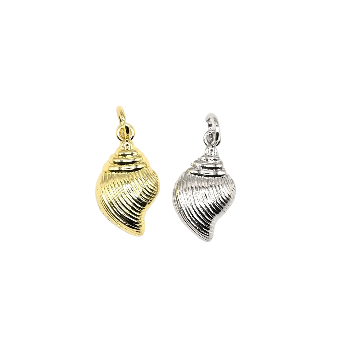 Spiral Seashell Charm Pendant | 18K Gold-Filled & Silver Plated