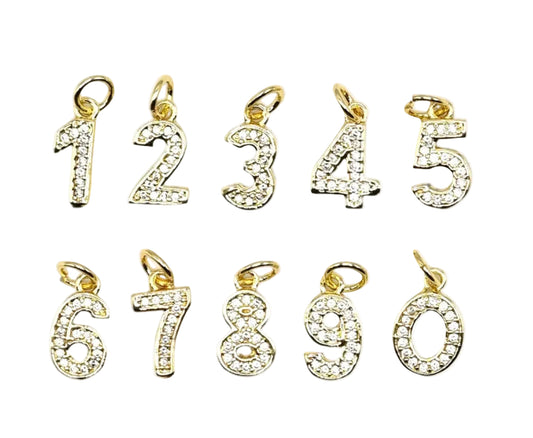 Number Charm Pendant | 18K Gold-Filled & Silver Plated
