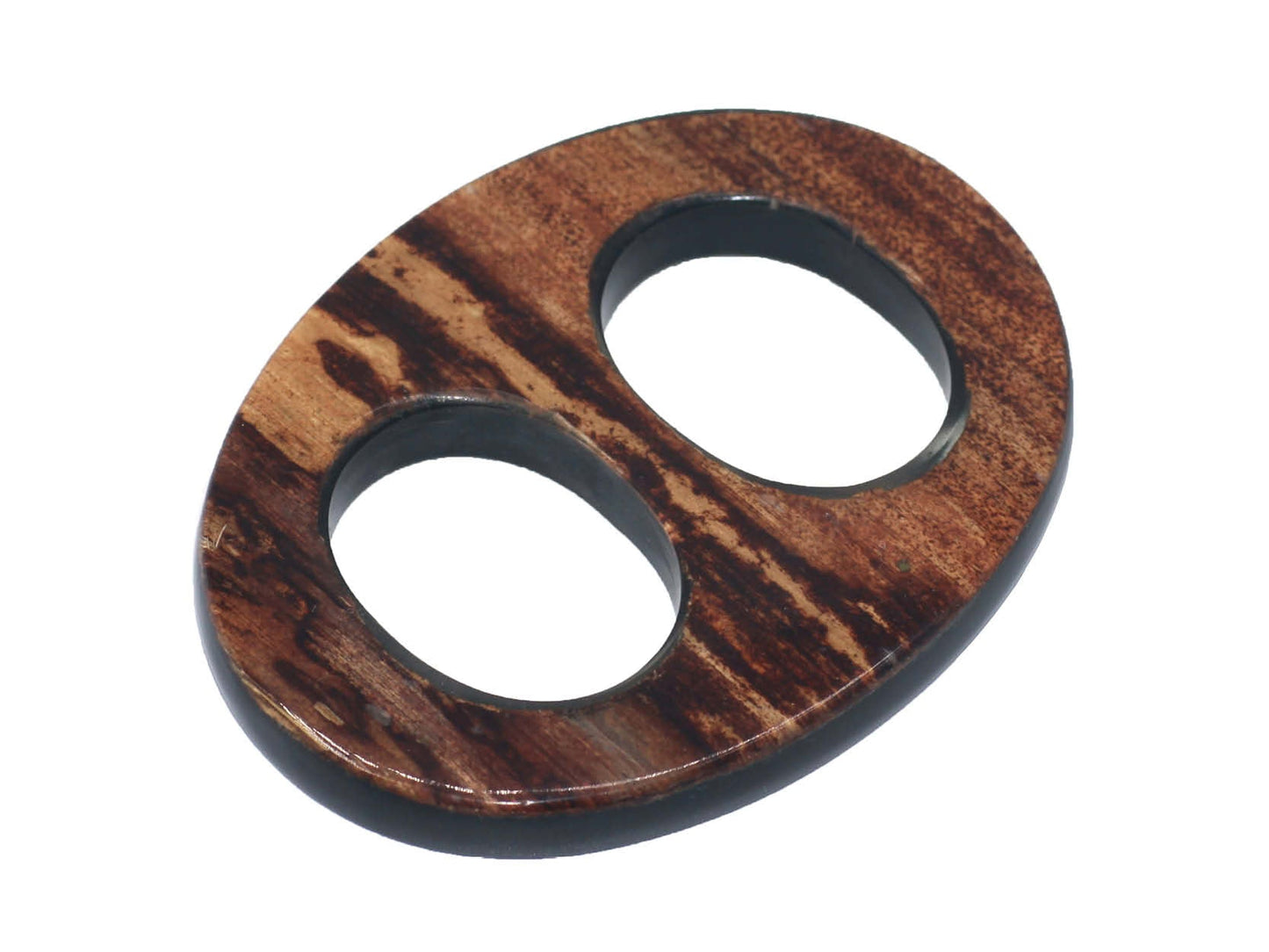Tiger Ebony Wood Scarf Ring - Large