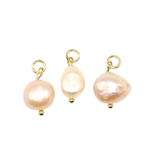Freshwater Pink Pearl Charm Pendant | 18K Gold-Filled