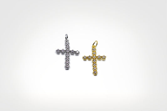 Crystal Cross Charm Pendant | 18K Gold-Filled & Silver Plated