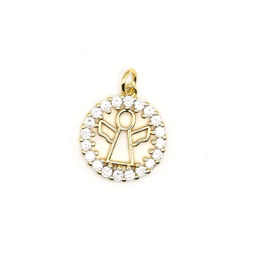 Crystal Angel Charm Pendant | 18K Gold-Filled