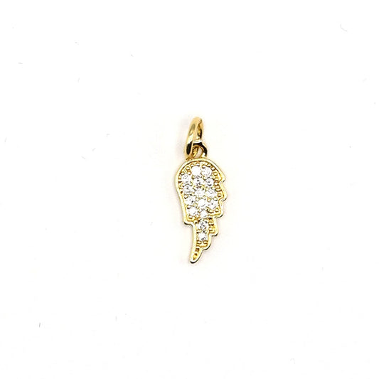 Crystal Angel Wing Charm Pendant | 18K Gold-Filled