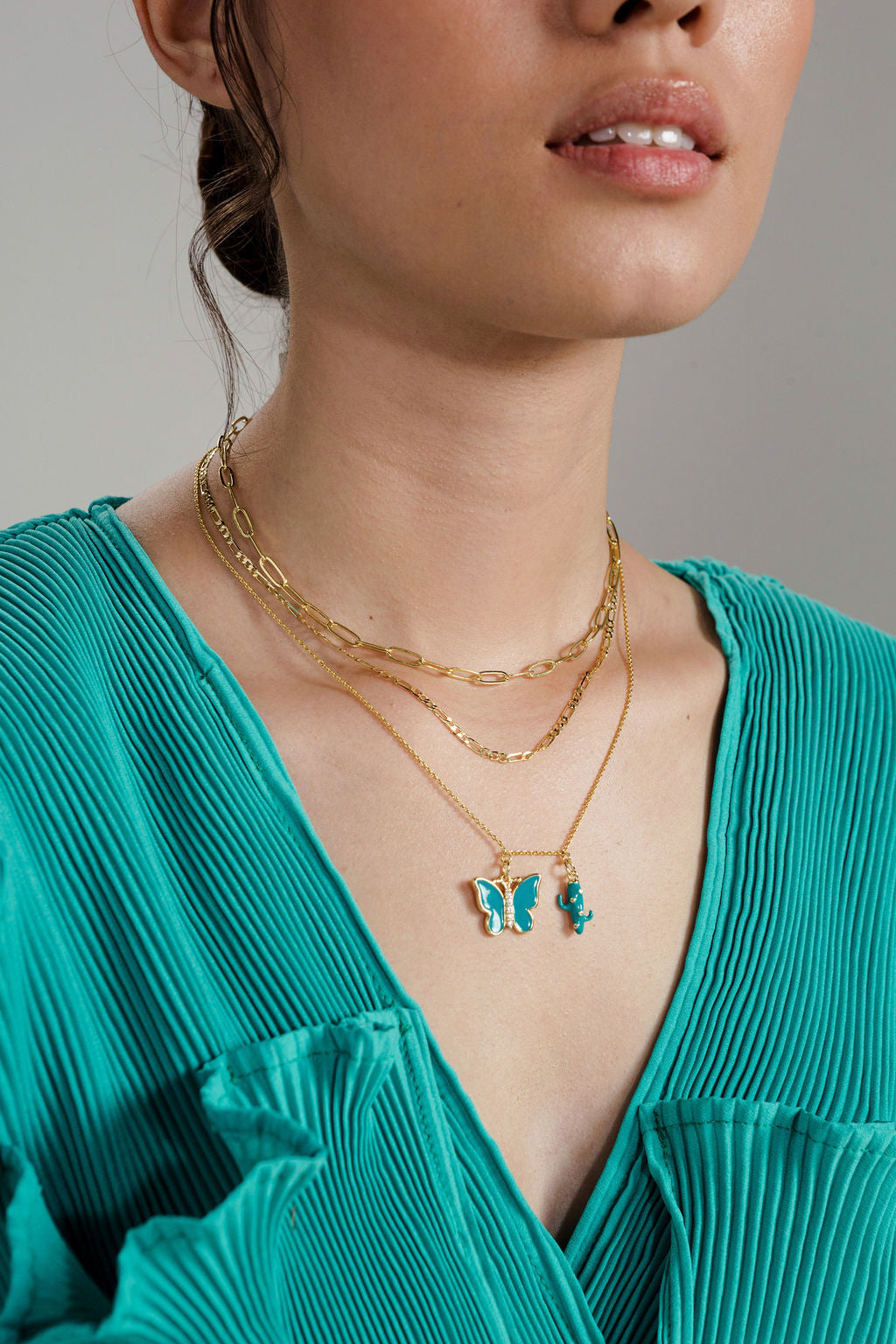 Minimalist Charm Ring Chain Necklace