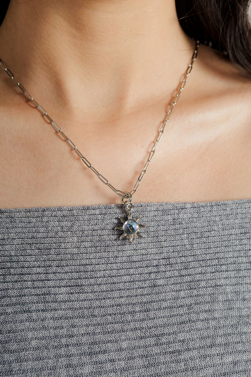 Sunburst Opal Charm | 18K Gold-Filled & Silver Plated