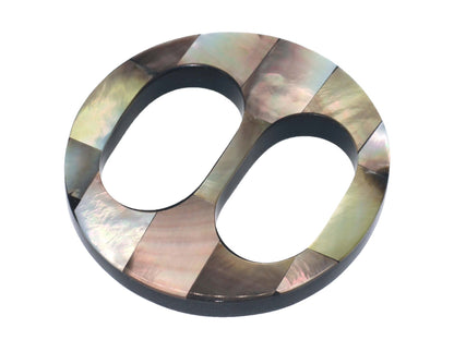 Grey Wood Scarf Ring - Round