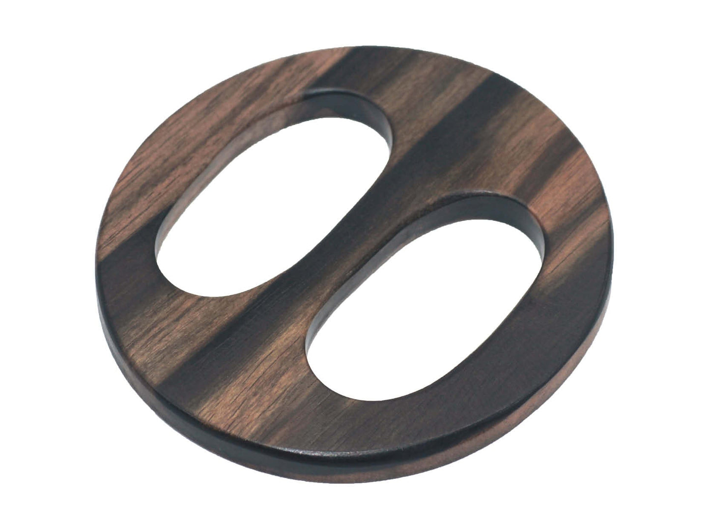 Tiger Ebony Wood Scarf Ring - Round