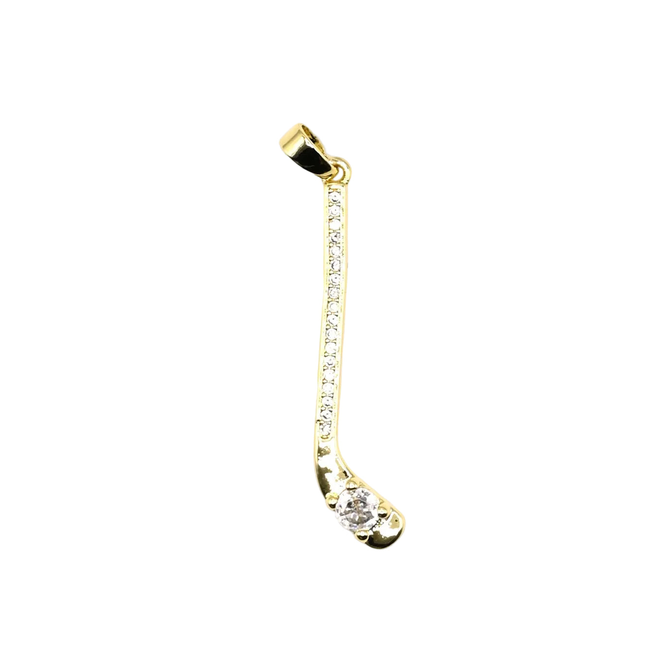 Long Hockey Stick Charm Pendant | 18K Gold-Filled