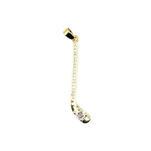 Long Hockey Stick Charm Pendant | 18K Gold-Filled