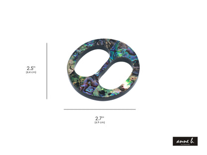 Paua Shell Scarf Ring - Round