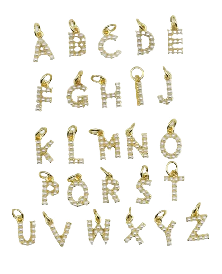 Pearl Small Flat Initial Charm A–Z | 18K Gold-Filled
