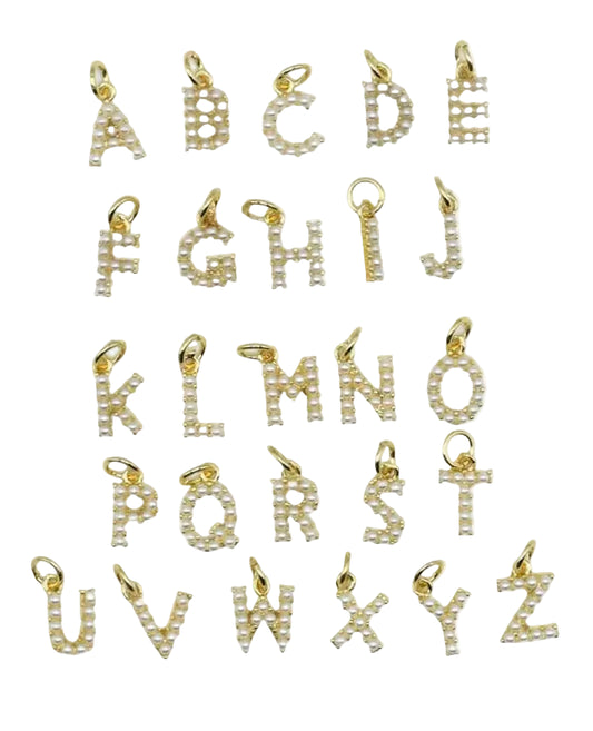 Pearl Small Flat Initial Charm A–Z | 18K Gold-Filled