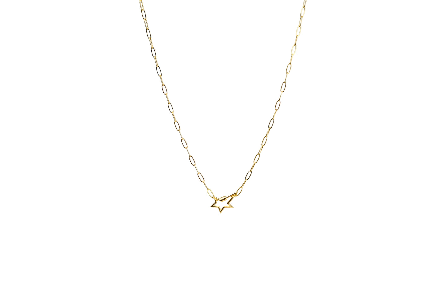 Star Carabiner Paper Clip Chain Necklace
