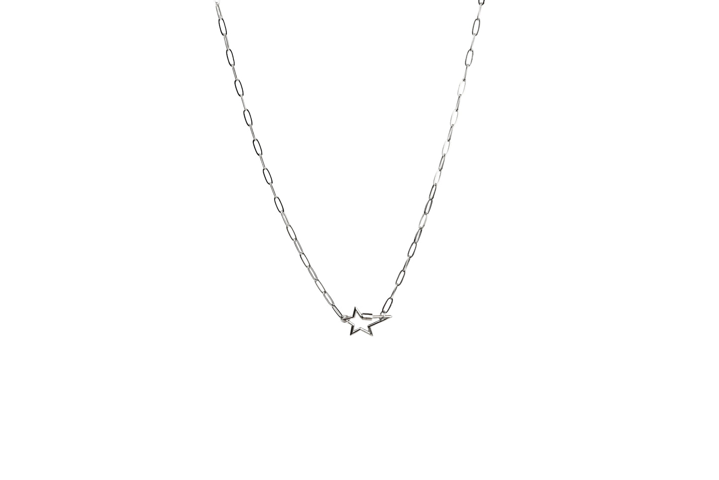 Star Carabiner Paper Clip Chain Necklace