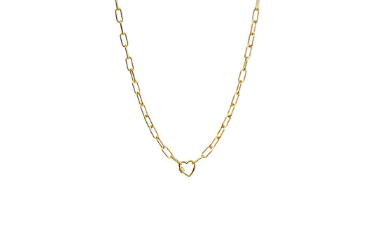 Tesoro Heart Screw Lock Chain | 18K Gold-Filled & Silver