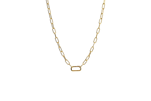 Monaco Rectangle Carabiner Chain | 18K Gold-Filled & Silver