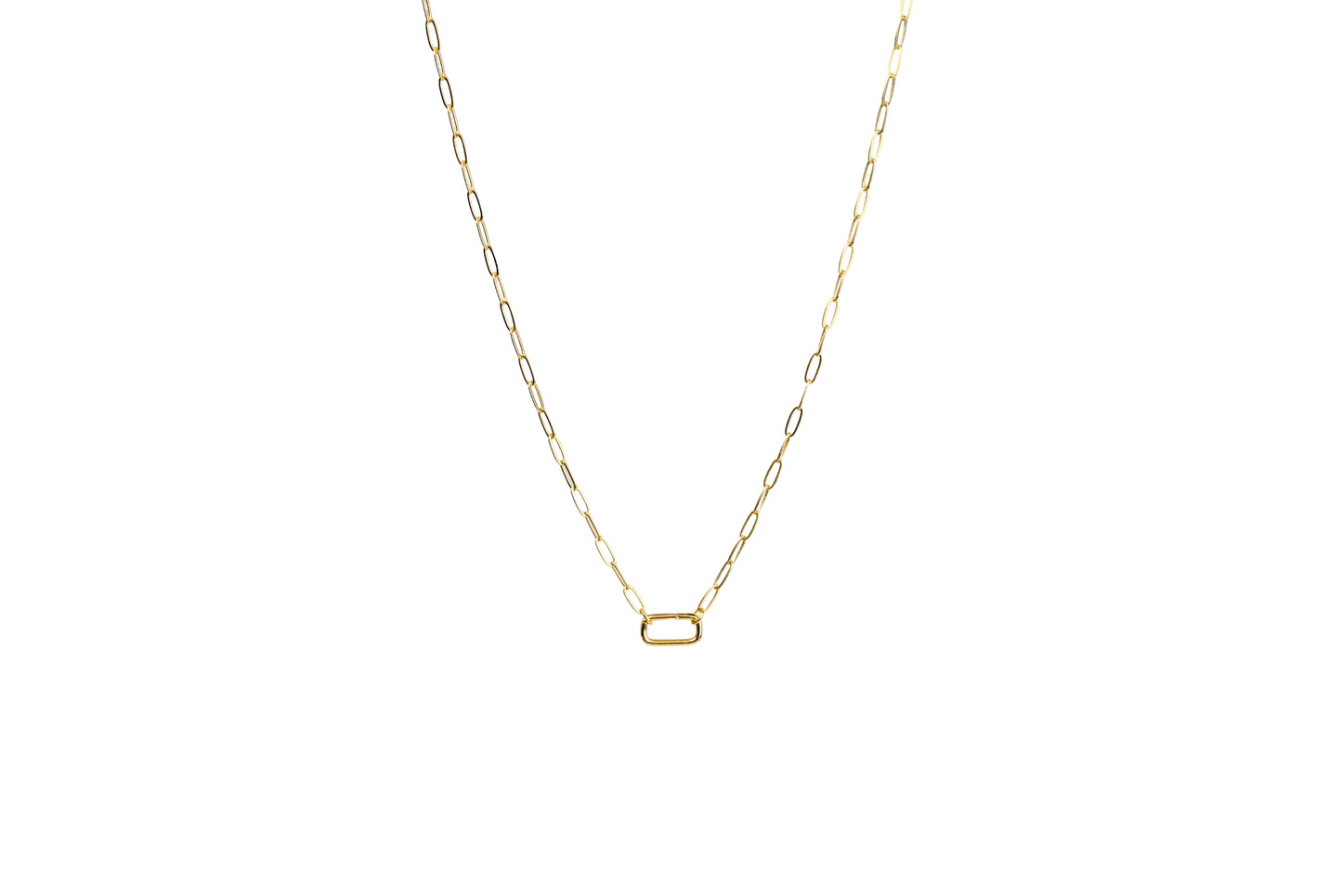 Rectangular Carabiner Paper Clip Chain Necklace