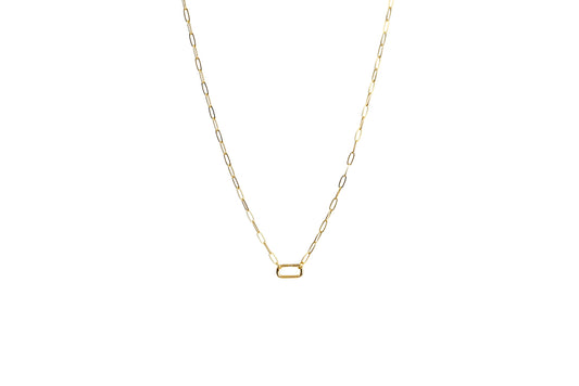 Rectangular Carabiner Paper Clip Chain Necklace | 18K Gold-Filled
