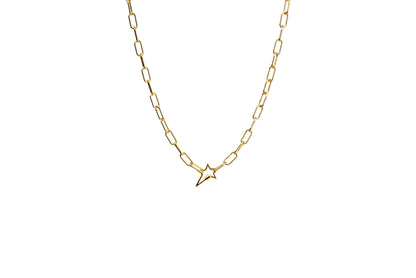 Star Carabiner Chunky Paper Clip Chain Necklace
