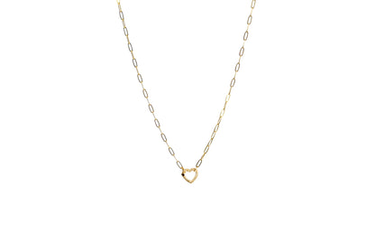 Heart Carabiner Paper Clip Chain Necklace