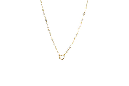 Heart Lock Paper Clip Chain Necklace