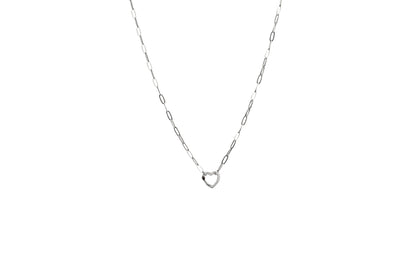 Heart Carabiner Paper Clip Chain Necklace