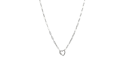 Heart Lock Paper Clip Chain Necklace