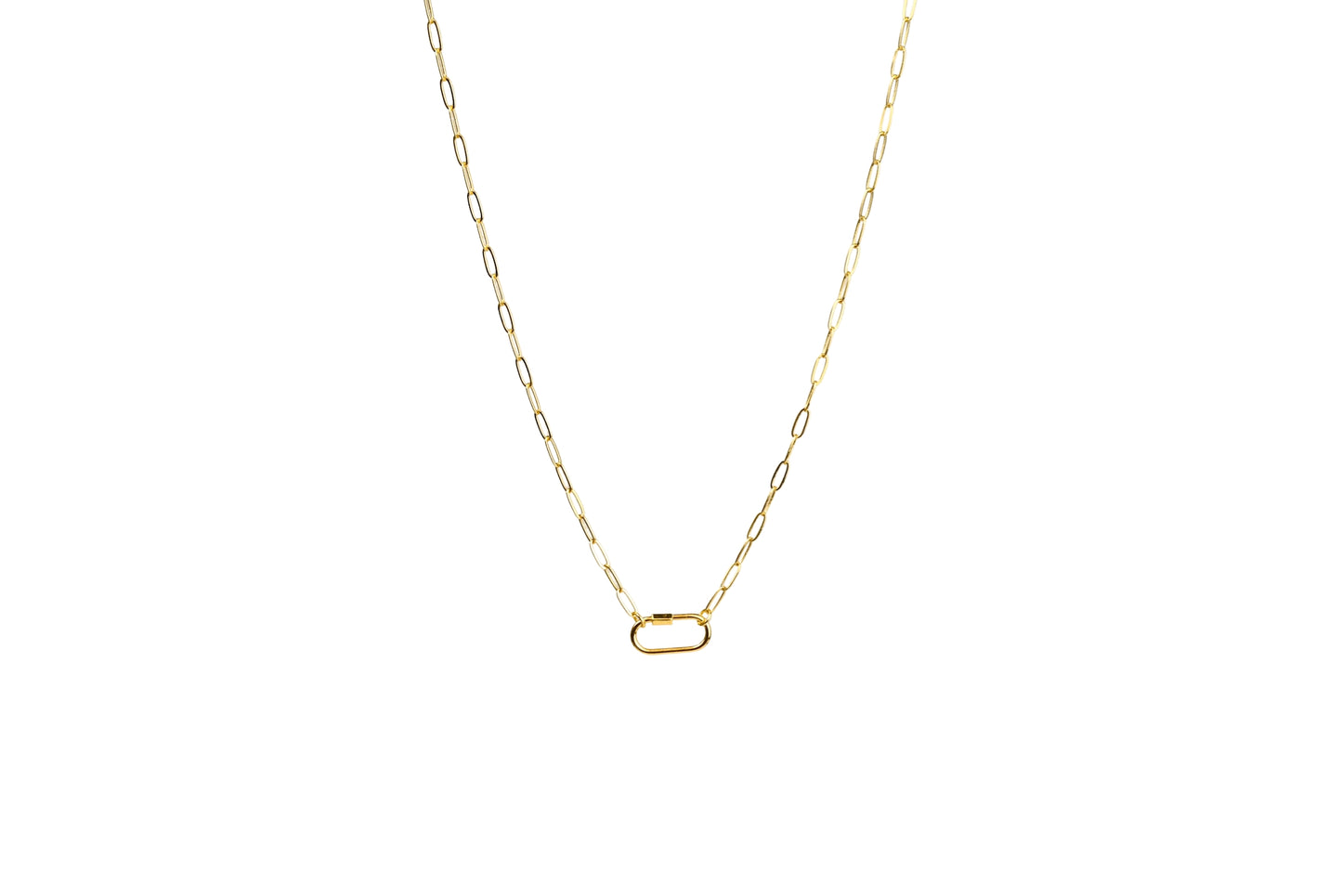 Screw Clasp Paper Clip Chain Necklace