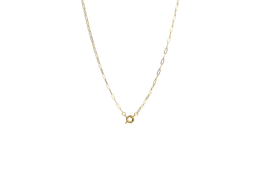 Spring Ring Paper Clip Chain Necklace | 18K Gold-Filled