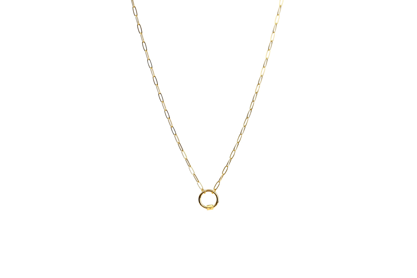 Round Screw-Gate  Paper Clip Chain Necklace