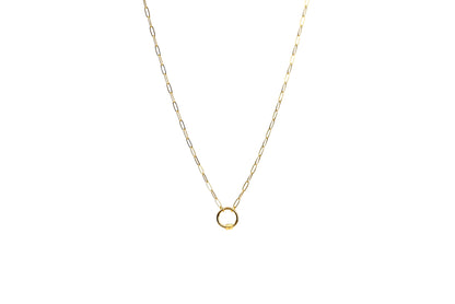 Round Screw-Gate  Paper Clip Chain Necklace