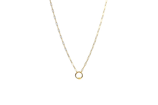 Round Carabiner Paper Clip Chain Necklace | 18K Gold-Filled & Silver