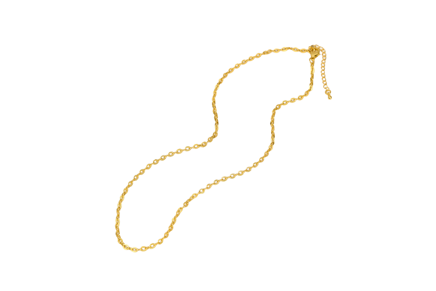 Oval Lined Link Necklace
