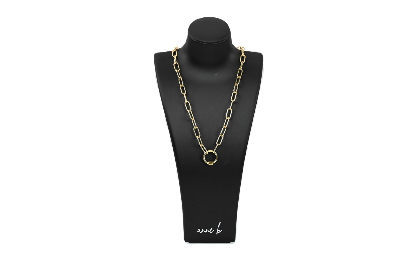 Circle Screw Gate Carabiner Chunky Paper Clip Chain Necklace
