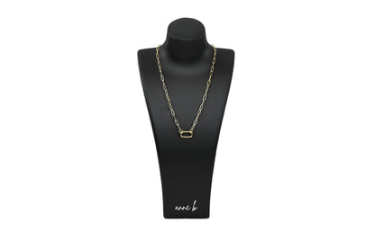 Rectangular Carabiner Paper Clip Chain Necklace