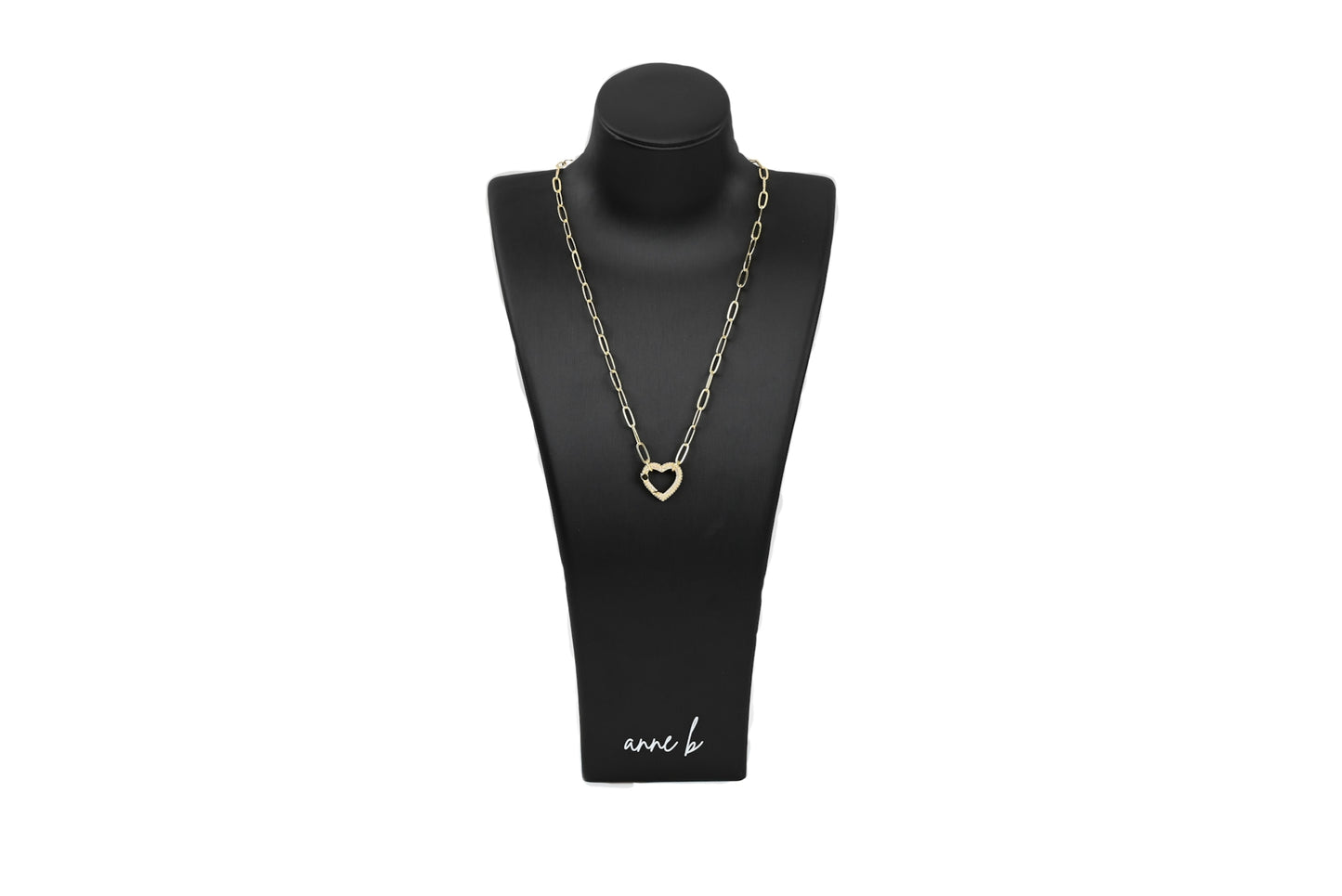 Heart Carabiner Paper Clip Chain Necklace
