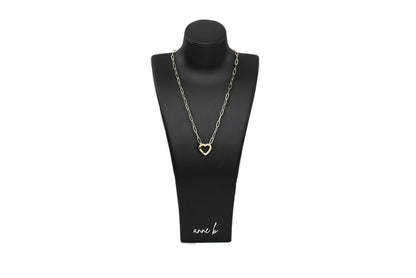 Heart Carabiner Paper Clip Chain Necklace