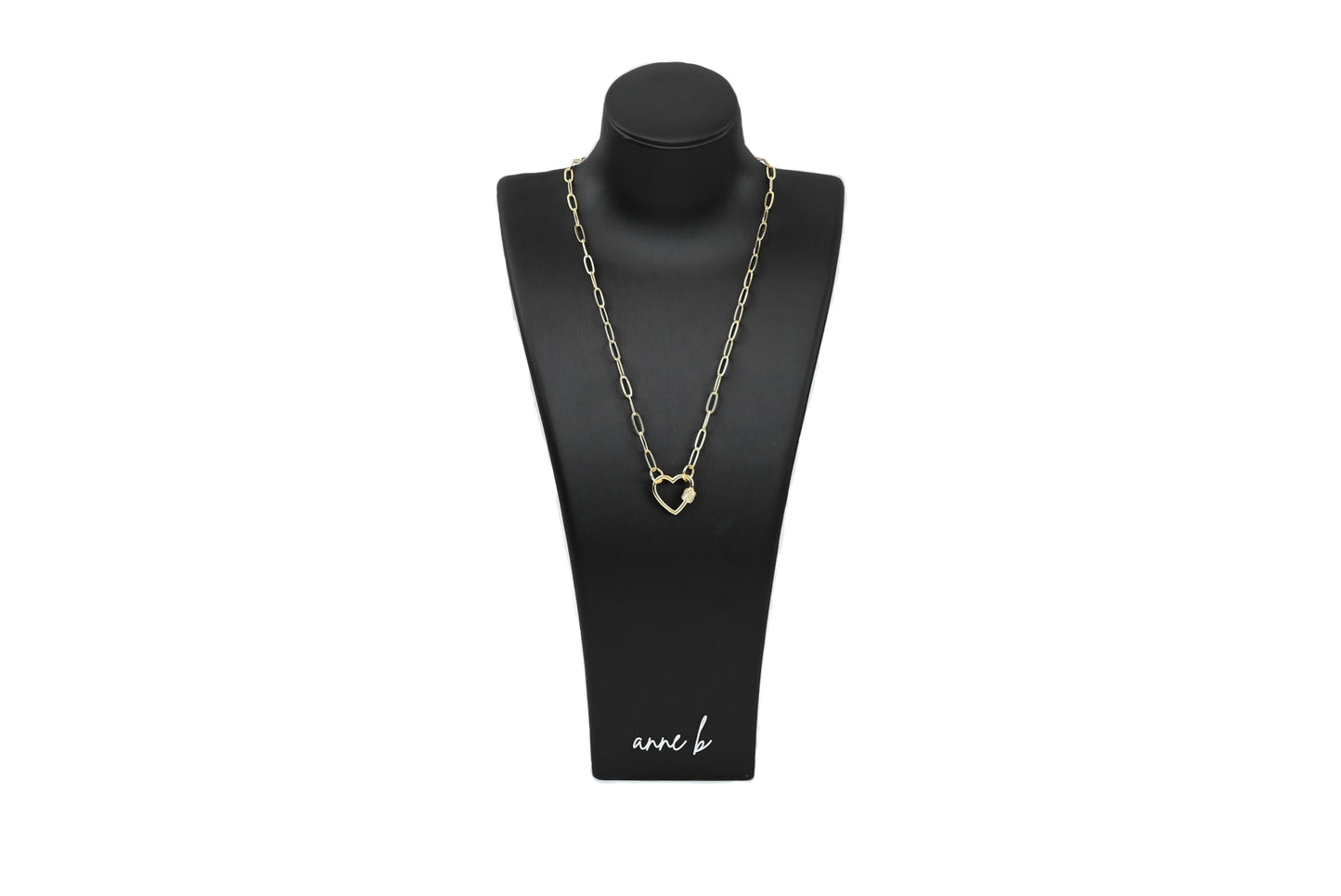 Heart Lock Paper Clip Chain Necklace