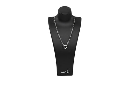 Heart Carabiner Paper Clip Chain Necklace
