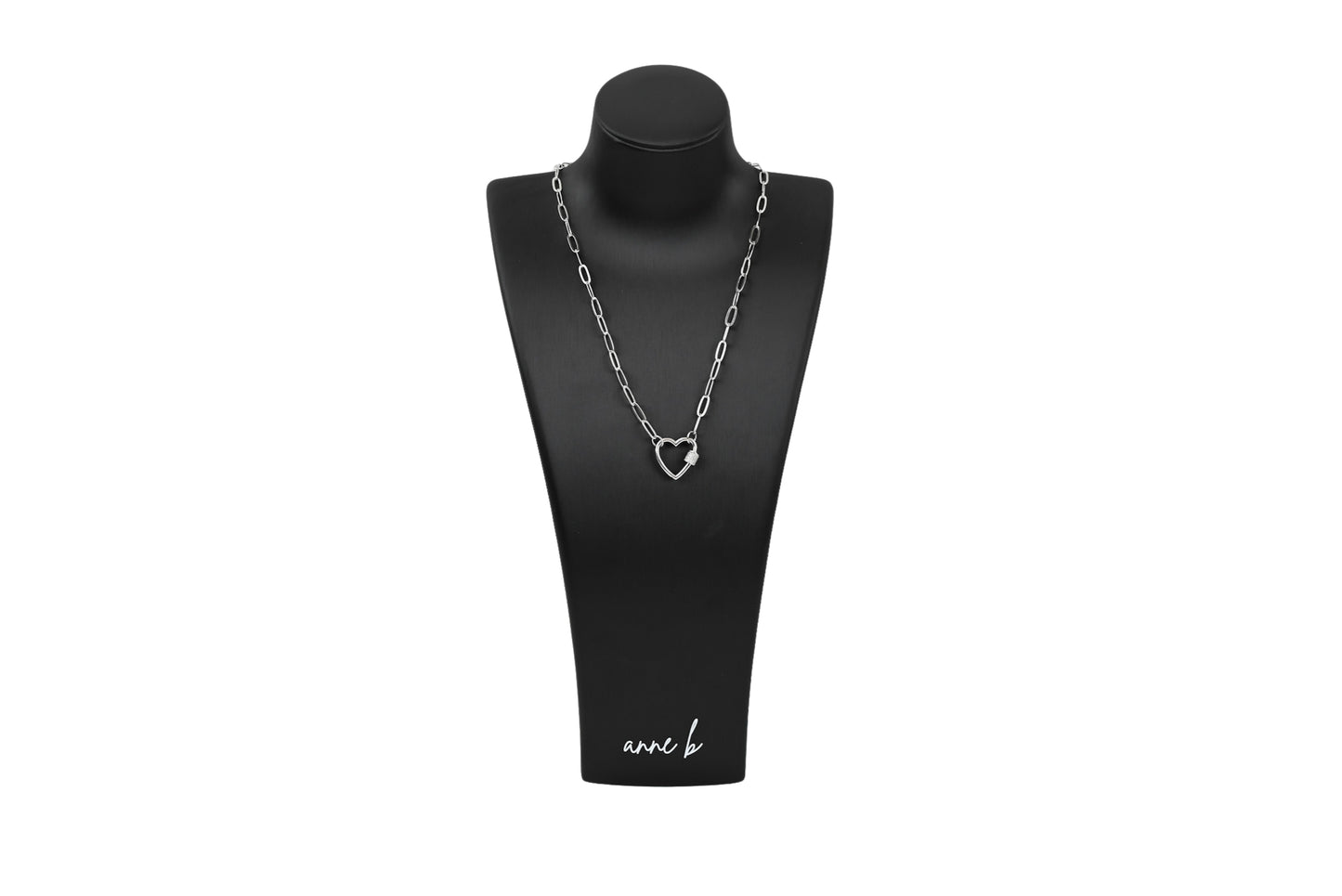 Heart Lock Paper Clip Chain Necklace